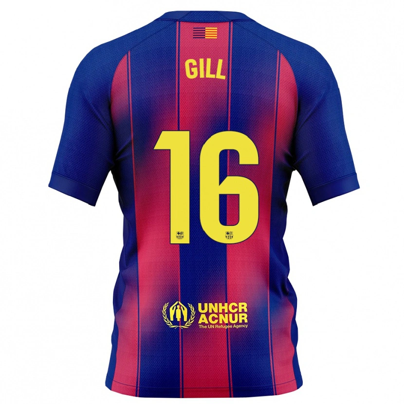 Danxen Donna Maglia Adrian Gill #16 Blu Rosso Kit Gara Home 2025/26 Maglietta