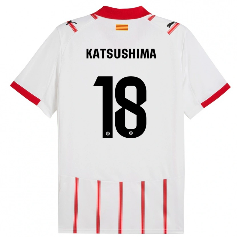 Danxen Donna Maglia Shinnosuke Katsushima #18 Bianco Rosso Kit Gara Home 2025/26 Maglietta
