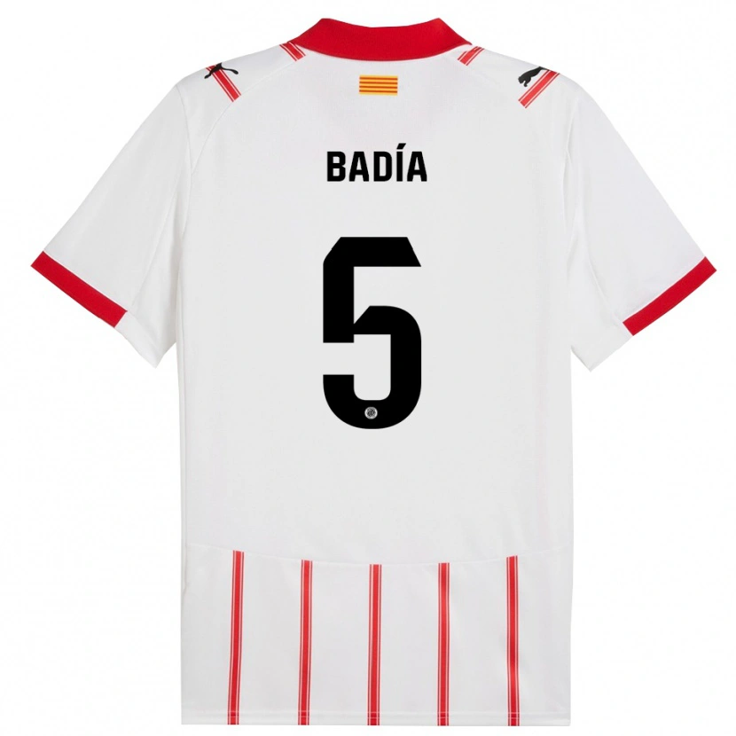 Danxen Donna Maglia Guillem Badia #5 Bianco Rosso Kit Gara Home 2025/26 Maglietta