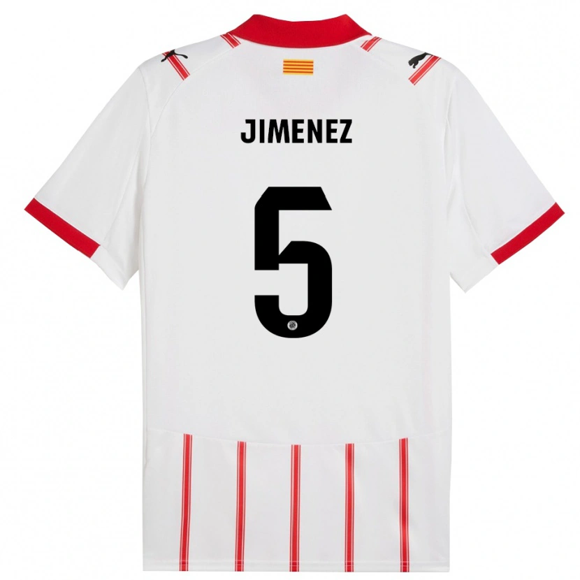 Danxen Donna Maglia Ángela Jiménez #5 Bianco Rosso Kit Gara Home 2025/26 Maglietta