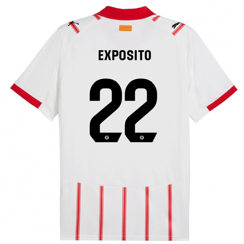 Danxen Donna Maglia Samu Expósito #22 Bianco Rosso Kit Gara Home 2025/26 Maglietta