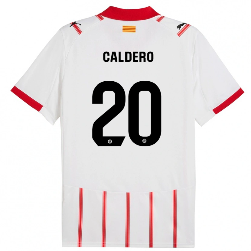Danxen Donna Maglia Nil Calderó #20 Bianco Rosso Kit Gara Home 2025/26 Maglietta