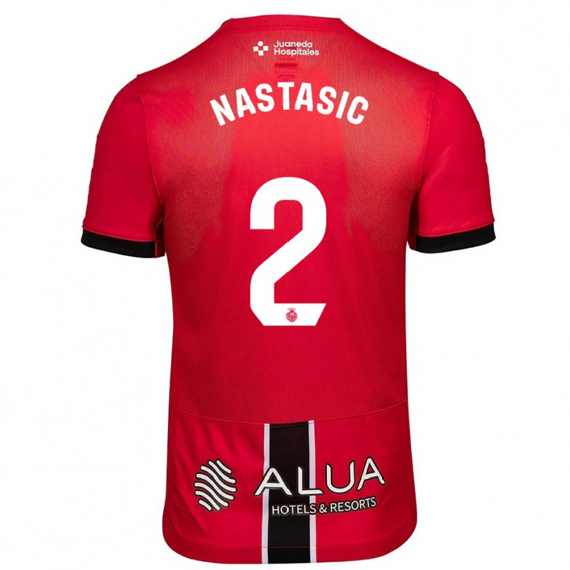 Danxen Donna Maglia Matija Nastasic #2 Rosso Nero Kit Gara Home 2025/26 Maglietta