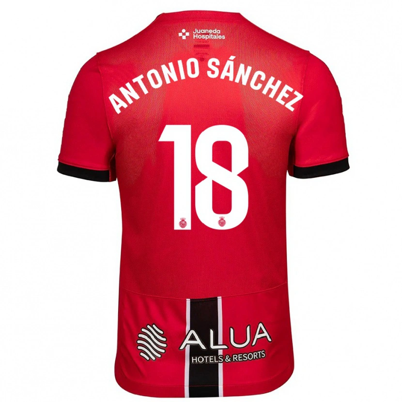 Danxen Donna Maglia Antonio Sánchez #18 Rosso Nero Kit Gara Home 2025/26 Maglietta
