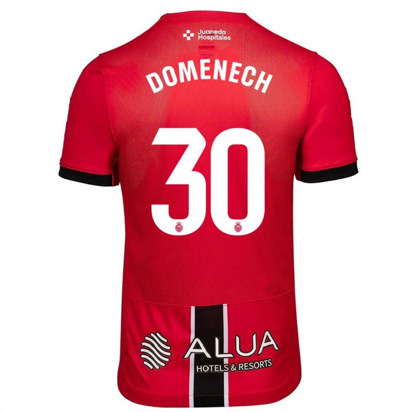 Danxen Donna Maglia Marc Domènech #30 Rosso Nero Kit Gara Home 2025/26 Maglietta