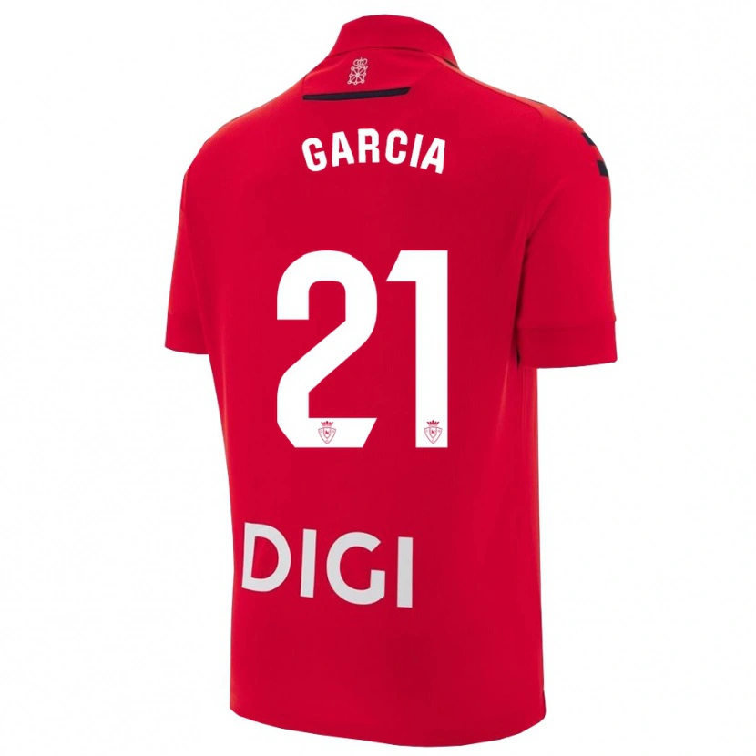 Danxen Donna Maglia Jon García #21 Rosso Nero Kit Gara Home 2025/26 Maglietta
