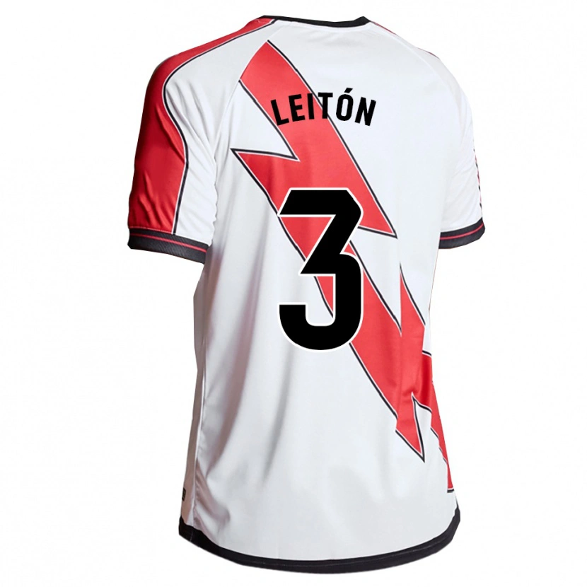 Danxen Donna Maglia Diego Leitón #3 Bianco Rosso Kit Gara Home 2025/26 Maglietta