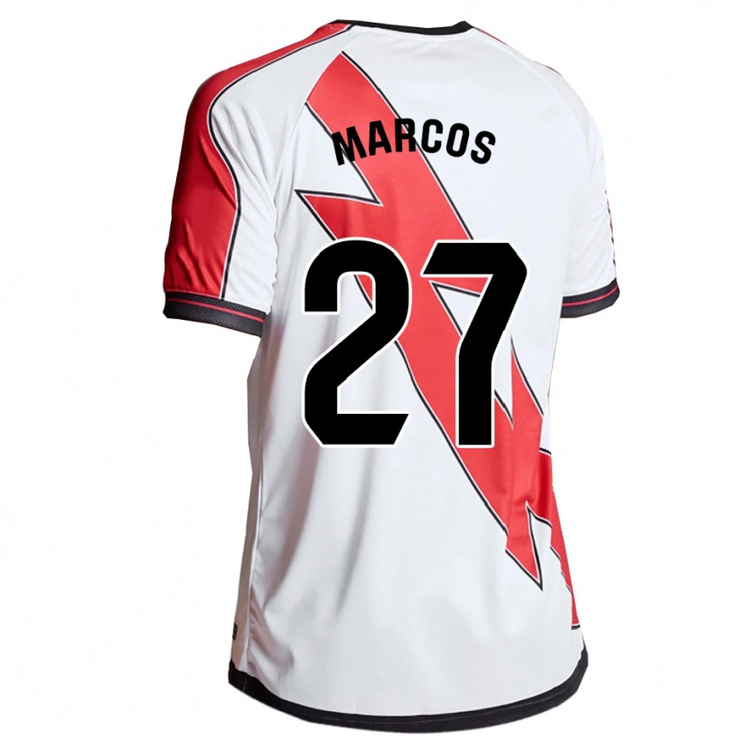 Danxen Donna Maglia Álvaro Marcos #27 Bianco Rosso Kit Gara Home 2025/26 Maglietta