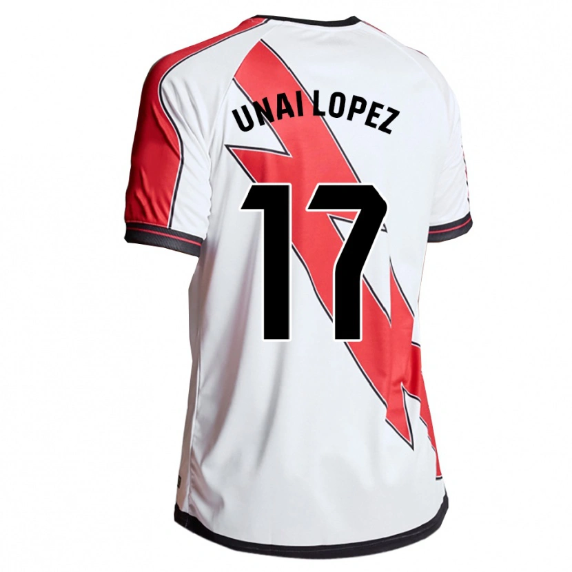 Danxen Donna Maglia Unai López #17 Bianco Rosso Kit Gara Home 2025/26 Maglietta