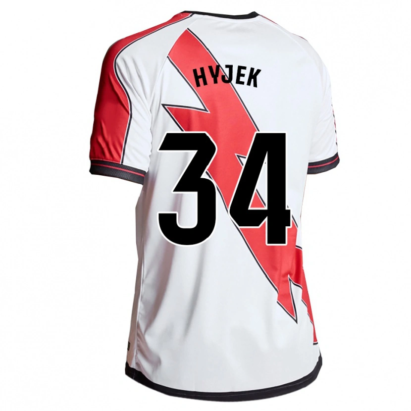 Danxen Donna Maglia David Hyjek #34 Bianco Rosso Kit Gara Home 2025/26 Maglietta