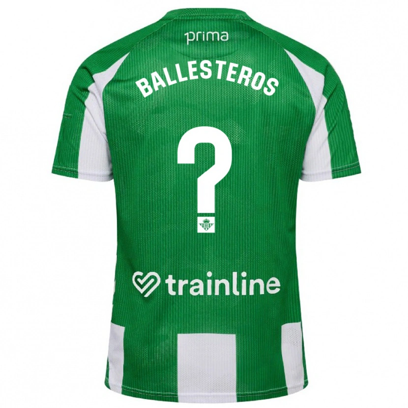 Danxen Donna Maglia Gonzalo Ballesteros #0 Verde Bianco Kit Gara Home 2025/26 Maglietta