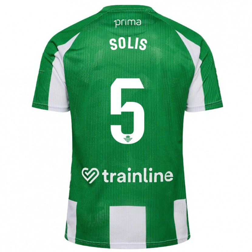 Danxen Donna Maglia Marcos Solís #5 Verde Bianco Kit Gara Home 2025/26 Maglietta