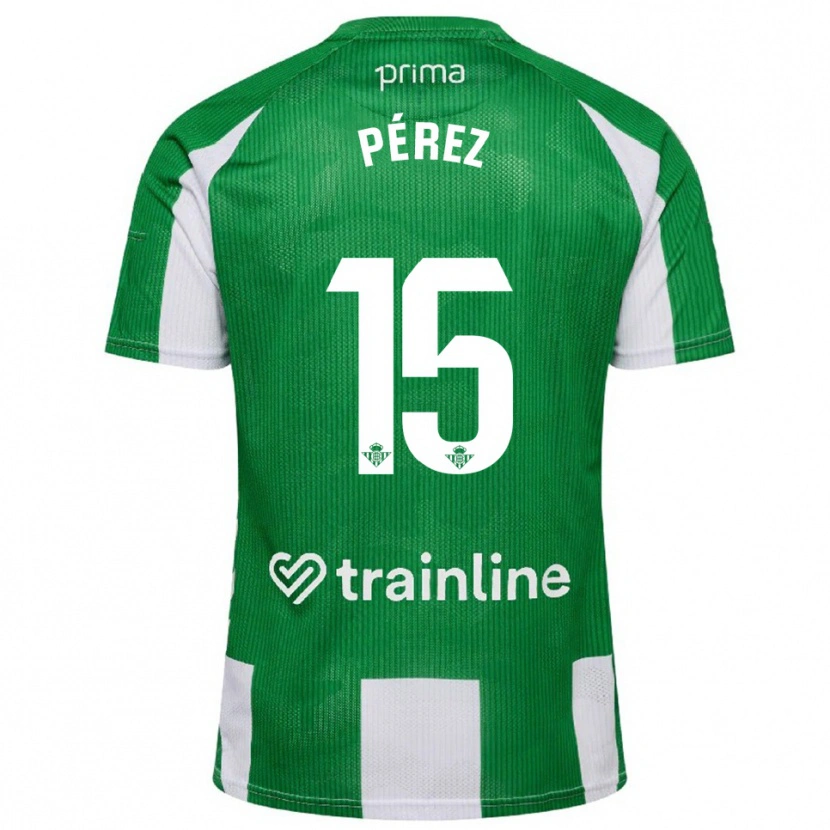 Danxen Donna Maglia Álex Pérez #15 Verde Bianco Kit Gara Home 2025/26 Maglietta