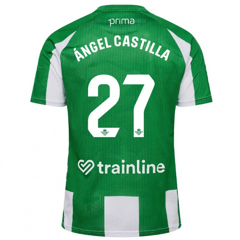 Danxen Donna Maglia Miguel Ángel Castilla #27 Verde Bianco Kit Gara Home 2025/26 Maglietta