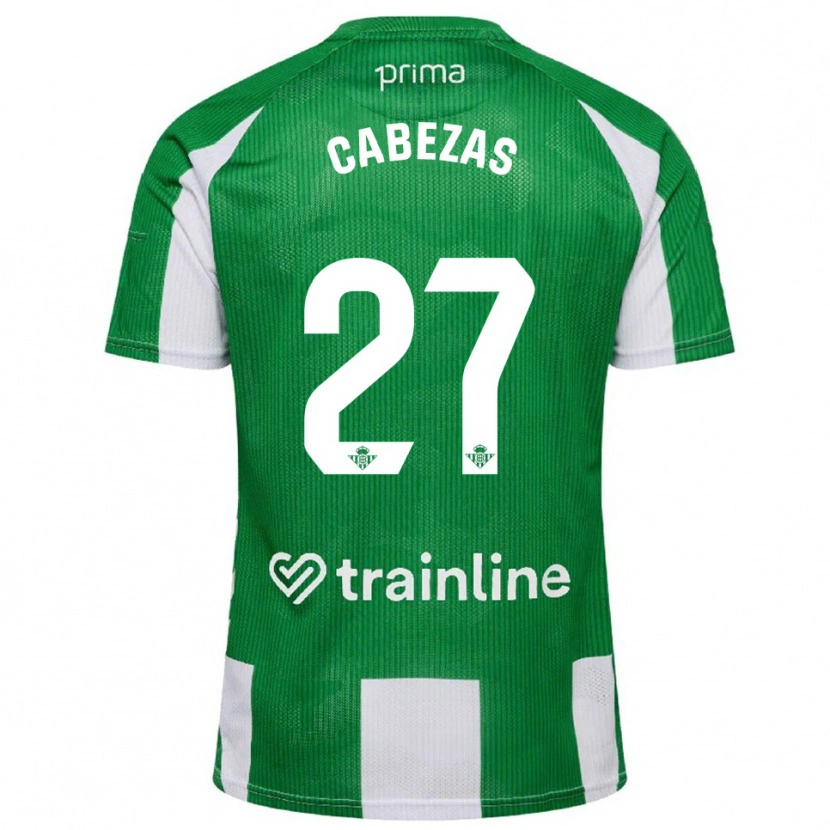Danxen Donna Maglia Ángela Cabezas #27 Verde Bianco Kit Gara Home 2025/26 Maglietta