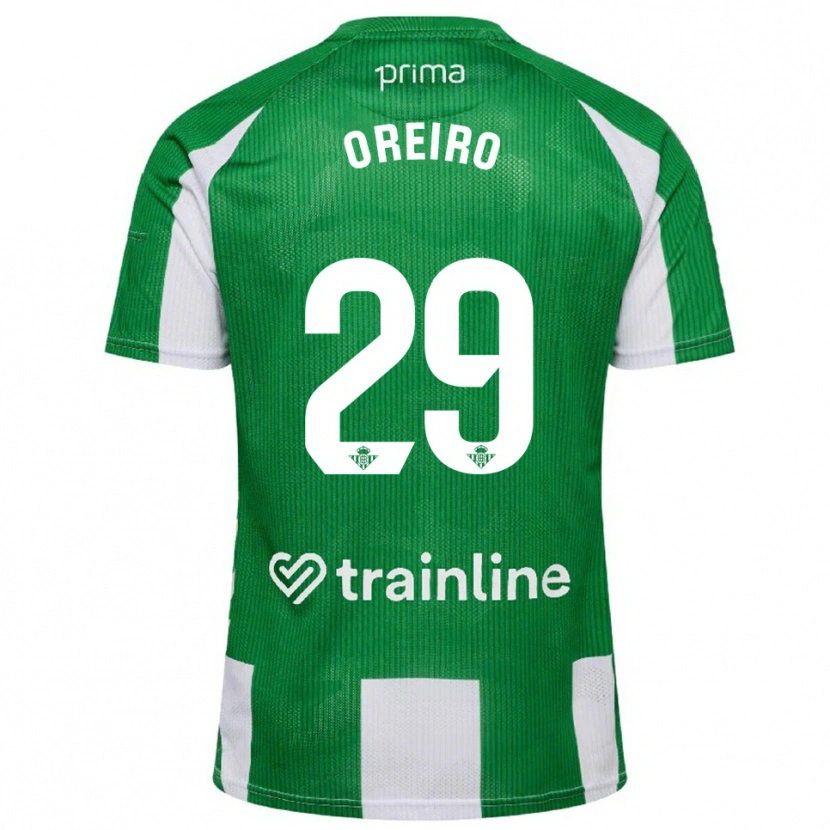 Danxen Donna Maglia Jorge Oreiro #29 Verde Bianco Kit Gara Home 2025/26 Maglietta