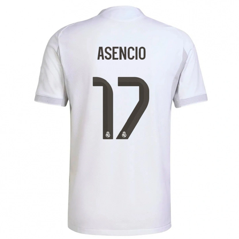 Danxen Donna Maglia Raúl Asencio #17 Bianco Giallo Kit Gara Home 2025/26 Maglietta