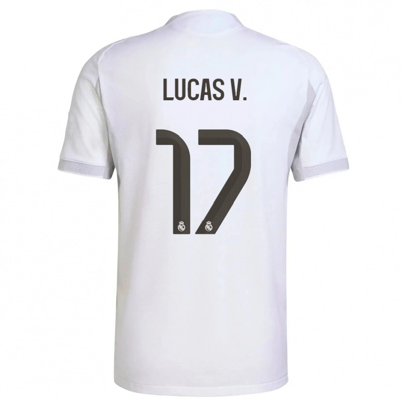 Danxen Donna Maglia Lucas Vazquez #17 Bianco Giallo Kit Gara Home 2025/26 Maglietta