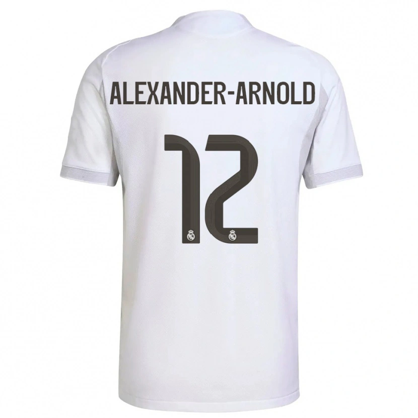 Danxen Donna Maglia Trent Alexander-Arnold #12 Bianco Giallo Kit Gara Home 2025/26 Maglietta