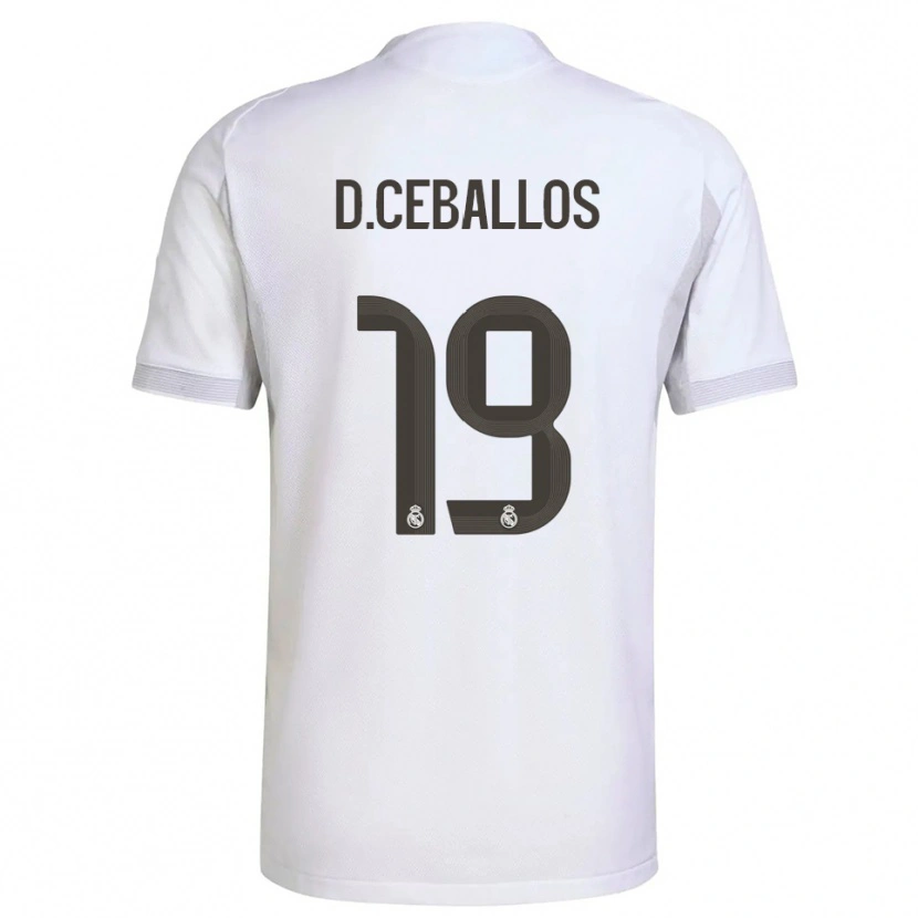 Danxen Donna Maglia Dani Ceballos #19 Bianco Giallo Kit Gara Home 2025/26 Maglietta