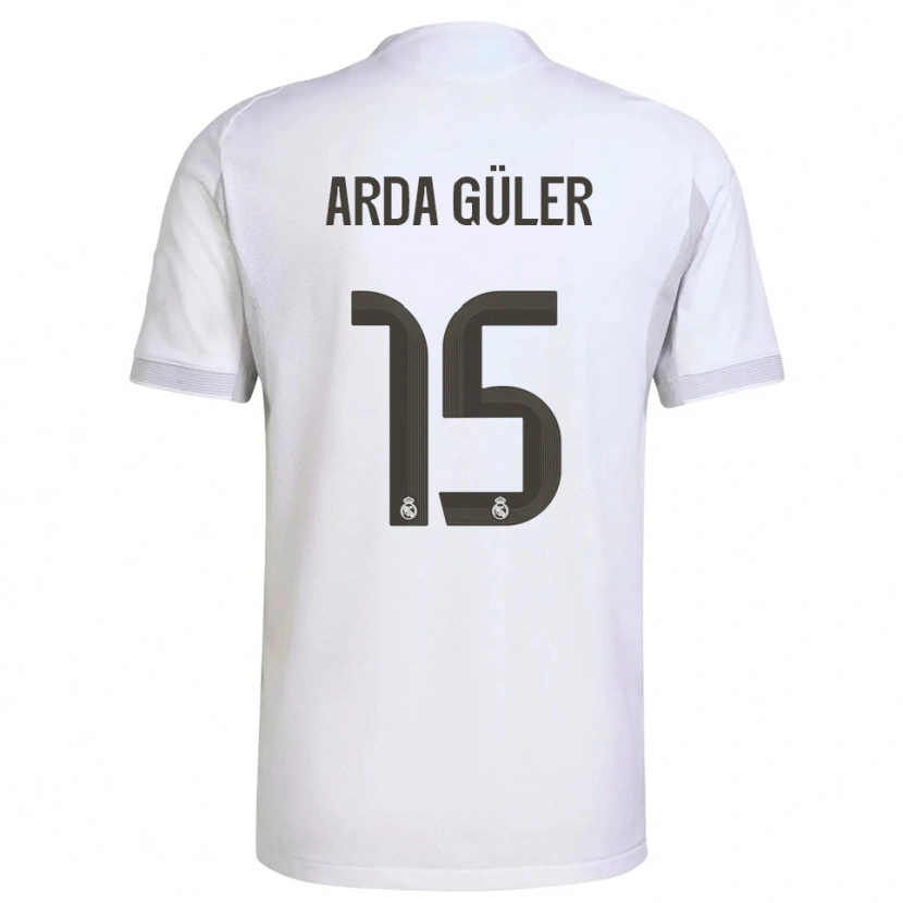 Danxen Donna Maglia Arda Güler #15 Bianco Giallo Kit Gara Home 2025/26 Maglietta