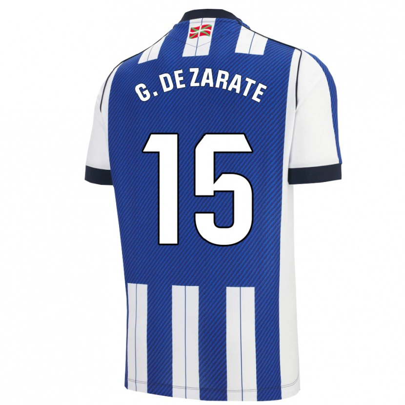 Danxen Donna Maglia Urko González De Zárate #15 Blu Bianco Kit Gara Home 2025/26 Maglietta