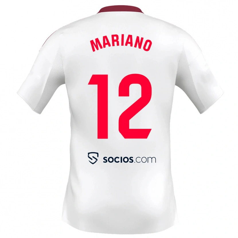 Danxen Donna Maglia Mariano Diaz #12 Bianco Rosso Kit Gara Home 2025/26 Maglietta