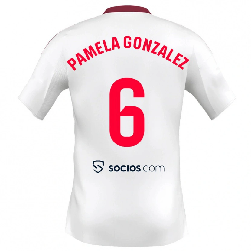 Danxen Donna Maglia Cinthia Pamela González Medina #6 Bianco Rosso Kit Gara Home 2025/26 Maglietta