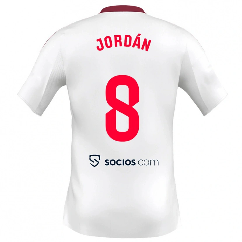 Danxen Donna Maglia Joan Jordán #8 Bianco Rosso Kit Gara Home 2025/26 Maglietta