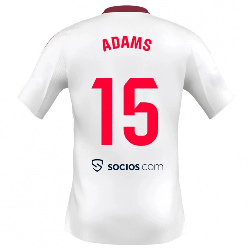 Danxen Donna Maglia Akor Adams #15 Bianco Rosso Kit Gara Home 2025/26 Maglietta
