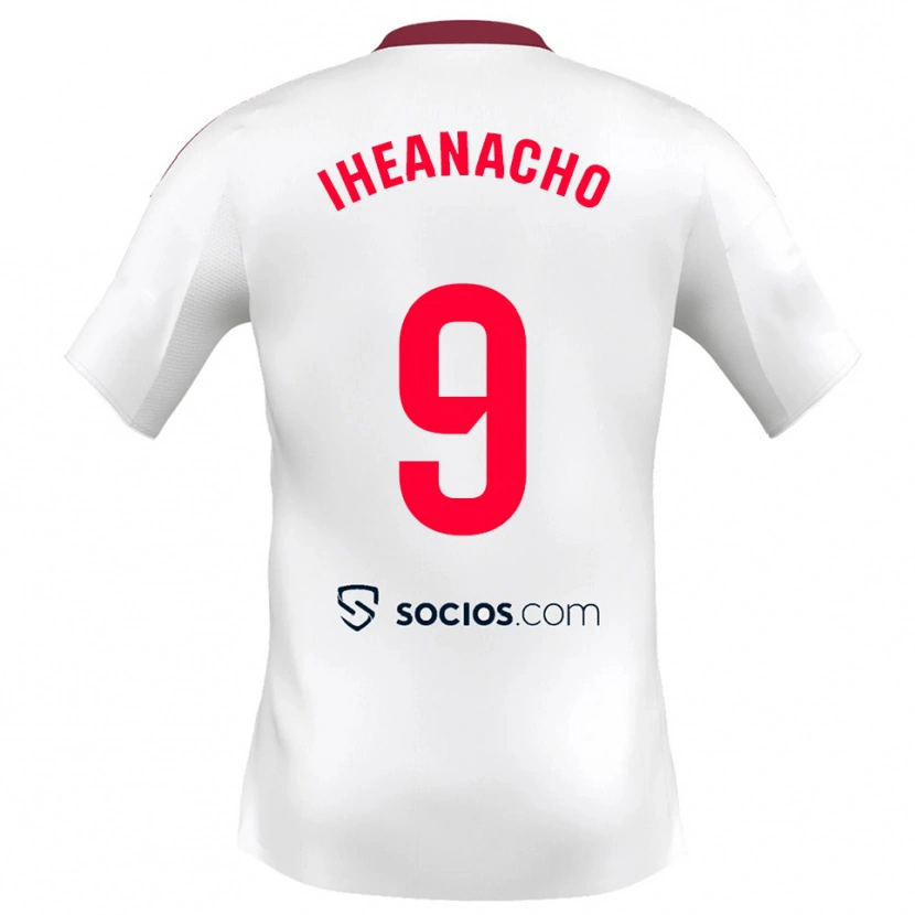 Danxen Donna Maglia Kelechi Iheanacho #9 Bianco Rosso Kit Gara Home 2025/26 Maglietta
