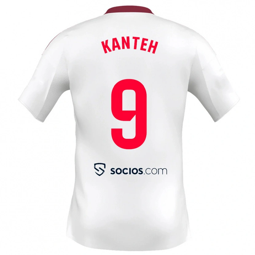 Danxen Donna Maglia Fatoumata Kanteh I Cham #9 Bianco Rosso Kit Gara Home 2025/26 Maglietta