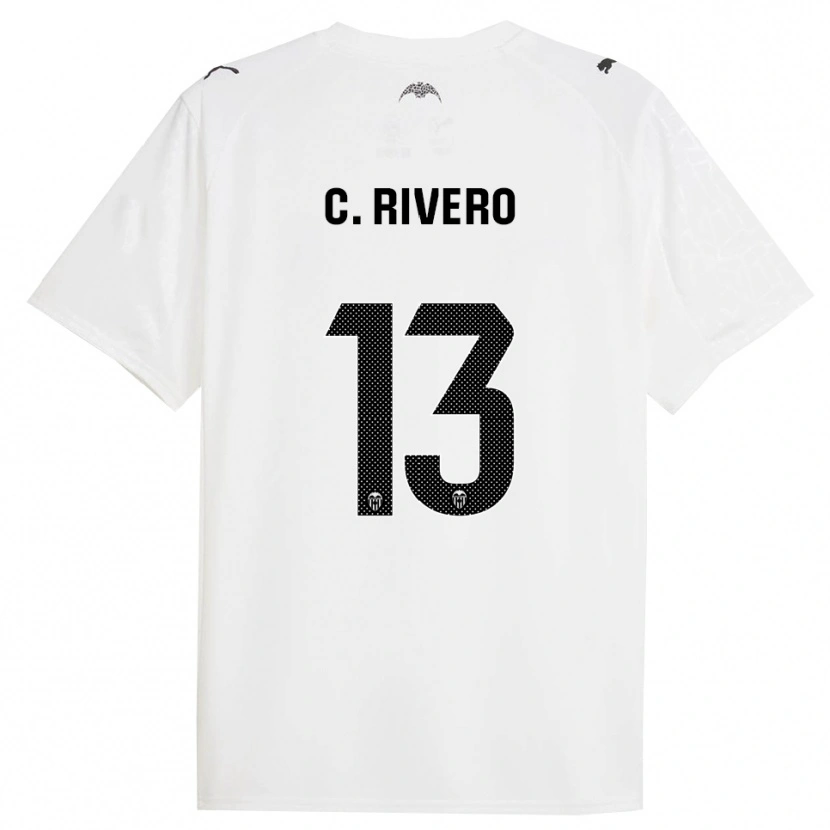 Danxen Donna Maglia Cristian Rivero #13 Bianco Nero Kit Gara Home 2025/26 Maglietta