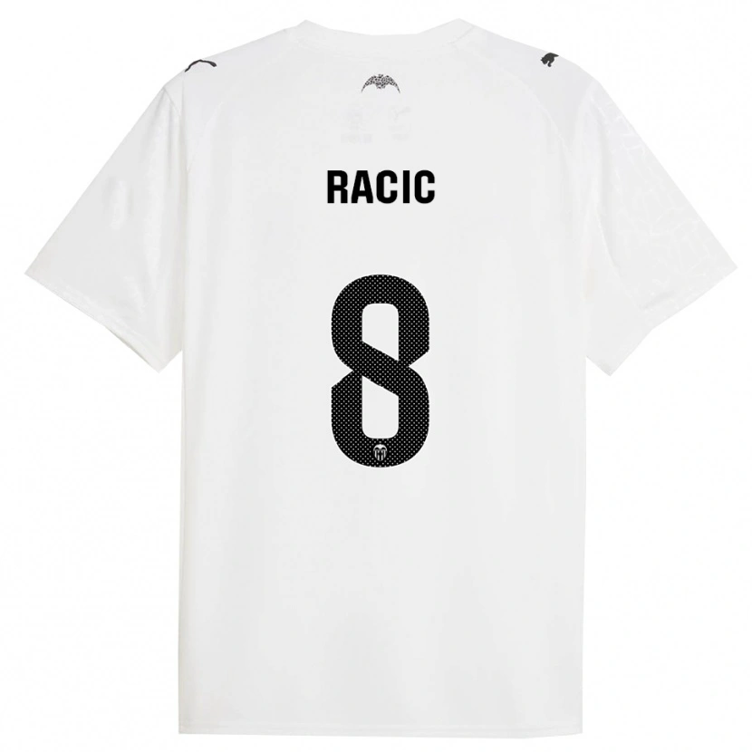 Danxen Donna Maglia Uros Racic #8 Bianco Nero Kit Gara Home 2025/26 Maglietta