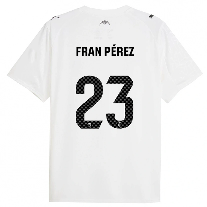 Danxen Donna Maglia Fran Pérez #23 Bianco Nero Kit Gara Home 2025/26 Maglietta