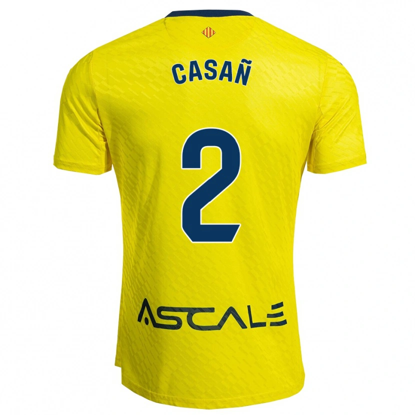 Danxen Donna Maglia Jorge Casañ #2 Giallo Blu Scuro Kit Gara Home 2025/26 Maglietta