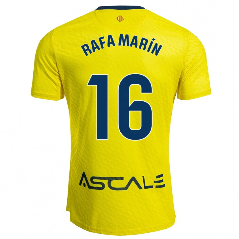 Danxen Donna Maglia Rafa Marín #16 Giallo Blu Scuro Kit Gara Home 2025/26 Maglietta
