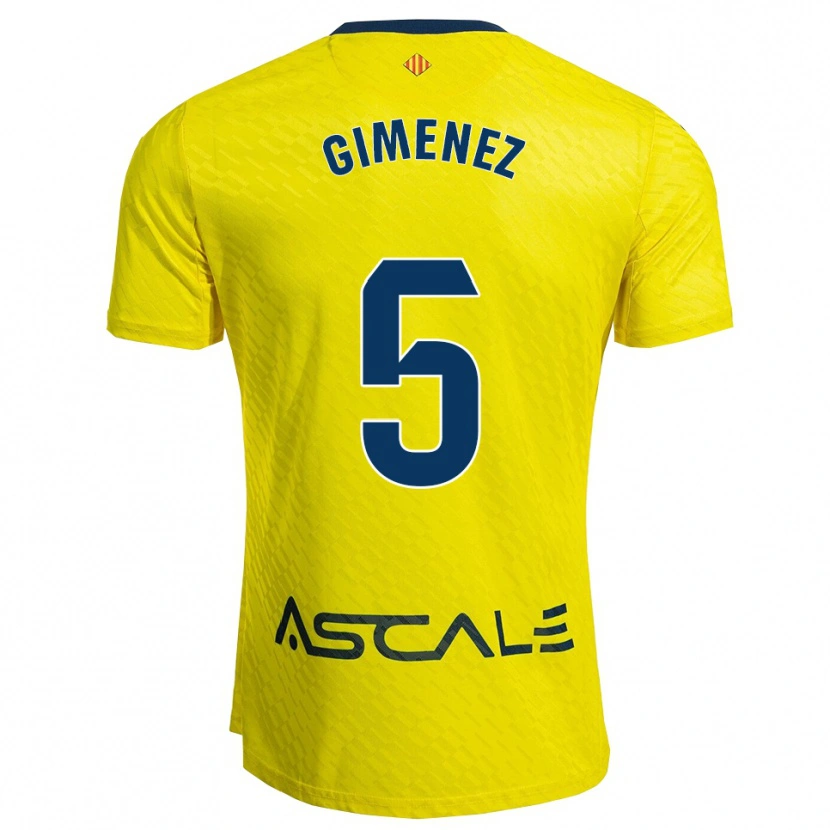 Danxen Donna Maglia Yenifer Giménez #5 Giallo Blu Scuro Kit Gara Home 2025/26 Maglietta