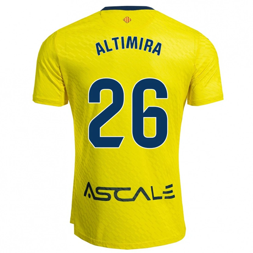 Danxen Donna Maglia Adrià Altimira #26 Giallo Blu Scuro Kit Gara Home 2025/26 Maglietta