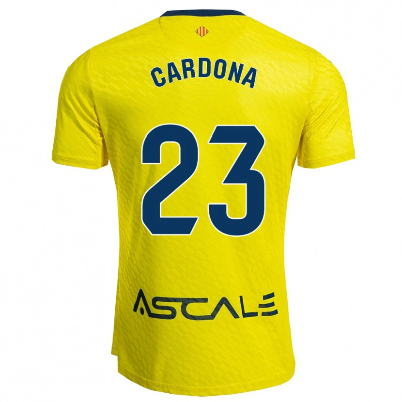 Danxen Donna Maglia Sergi Cardona #23 Giallo Blu Scuro Kit Gara Home 2025/26 Maglietta