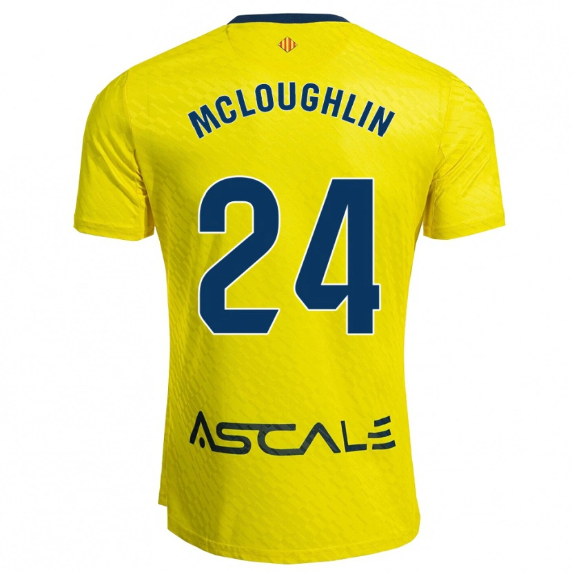 Danxen Donna Maglia Caden Mcloughlin #24 Giallo Blu Scuro Kit Gara Home 2025/26 Maglietta