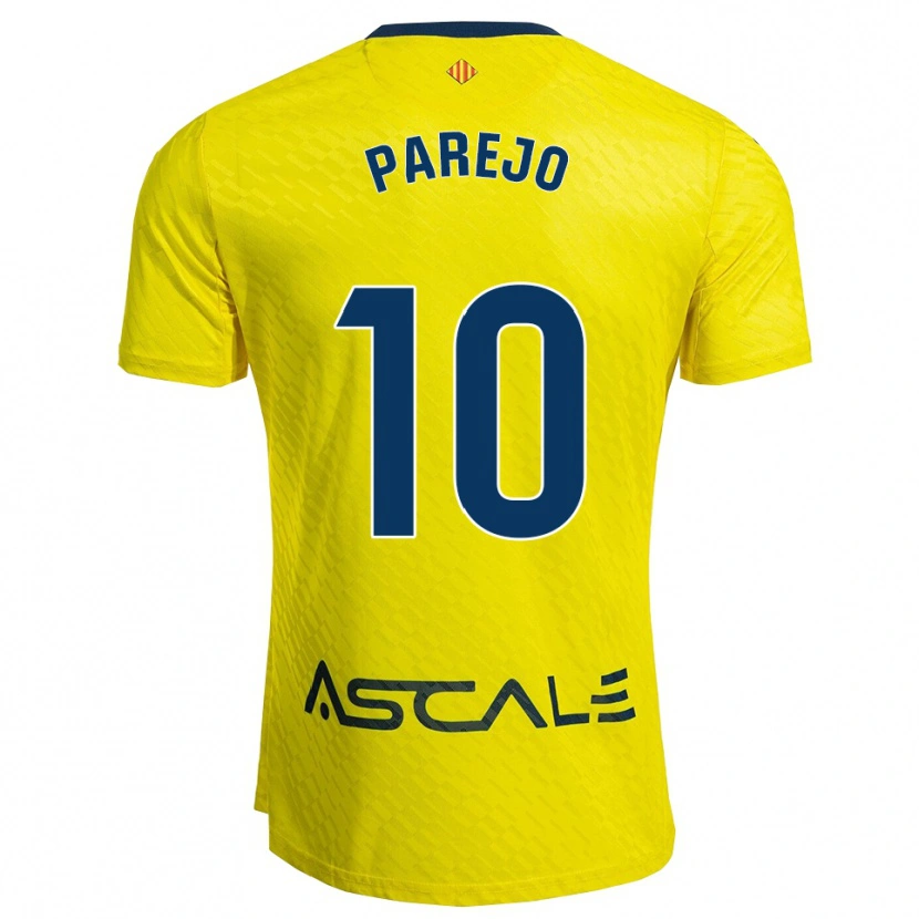 Danxen Donna Maglia Dani Parejo #10 Giallo Blu Scuro Kit Gara Home 2025/26 Maglietta