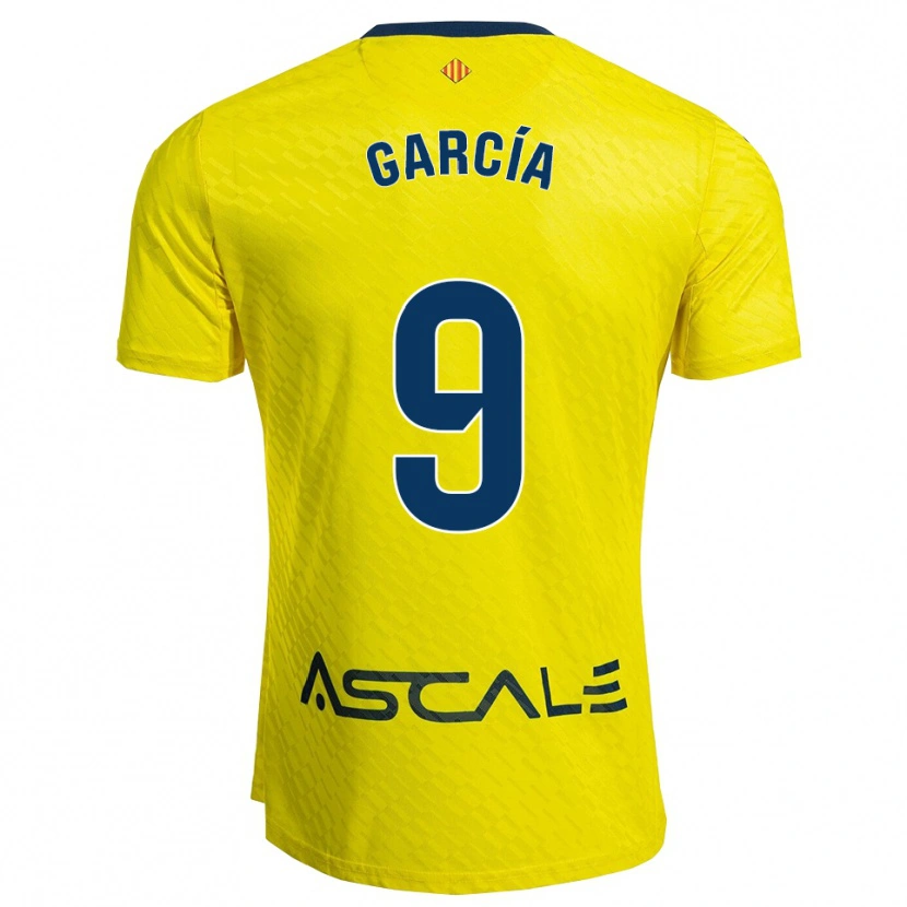 Danxen Donna Maglia Albert García #9 Giallo Blu Scuro Kit Gara Home 2025/26 Maglietta
