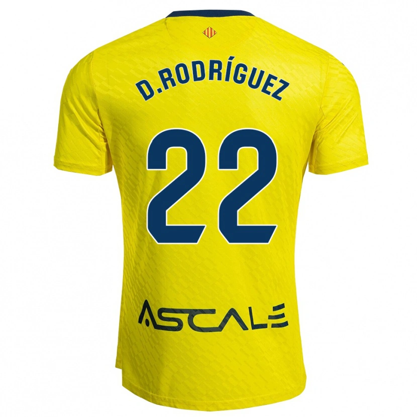 Danxen Donna Maglia Daniel Rodríguez #22 Giallo Blu Scuro Kit Gara Home 2025/26 Maglietta