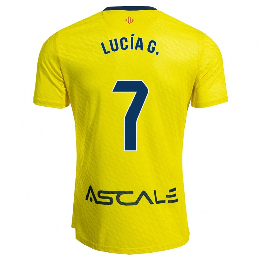 Danxen Donna Maglia Lucía Gómez García #7 Giallo Blu Scuro Kit Gara Home 2025/26 Maglietta