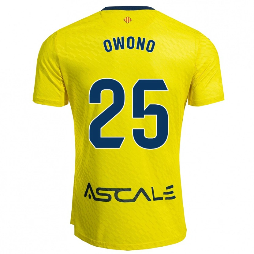 Danxen Donna Maglia Roberto Owono #25 Giallo Blu Scuro Kit Gara Home 2025/26 Maglietta