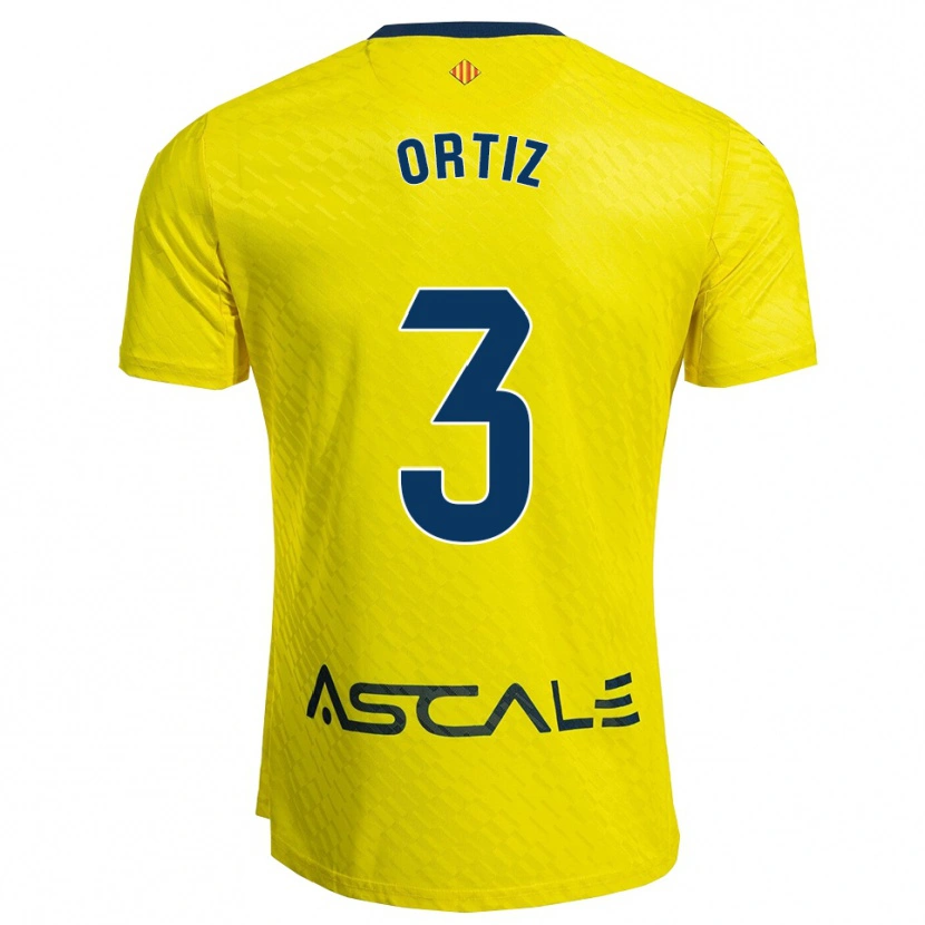 Danxen Donna Maglia Eneko Ortiz #3 Giallo Blu Scuro Kit Gara Home 2025/26 Maglietta