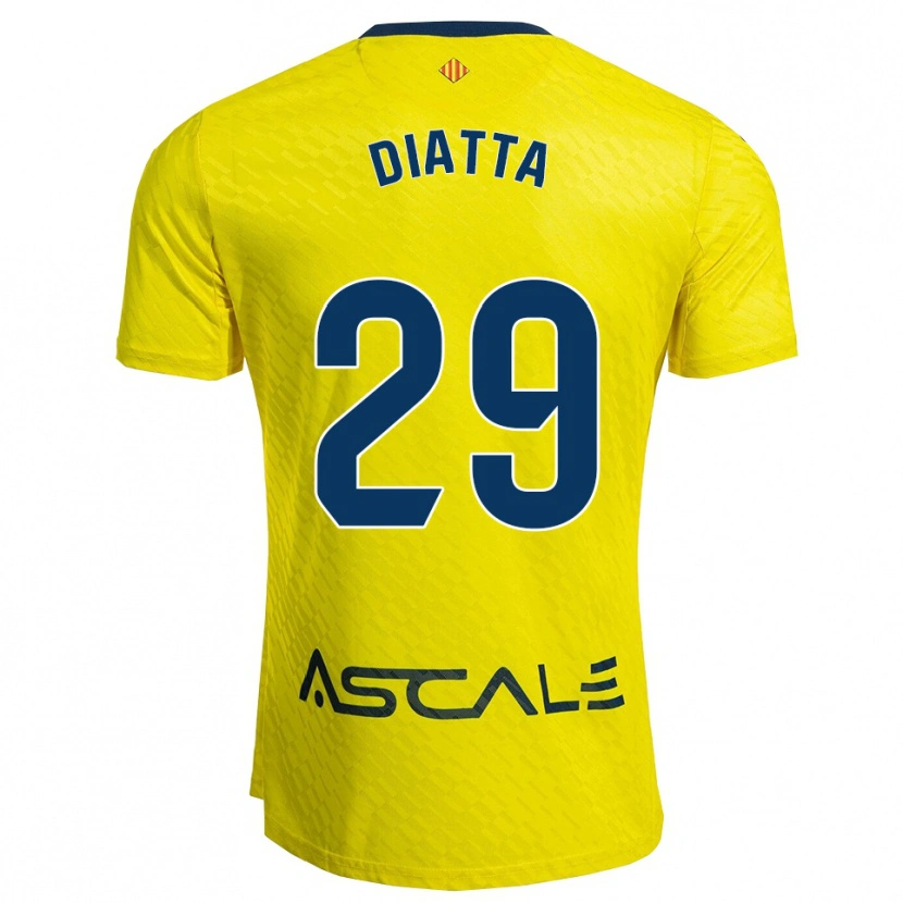 Danxen Donna Maglia Alassane Diatta #29 Giallo Blu Scuro Kit Gara Home 2025/26 Maglietta