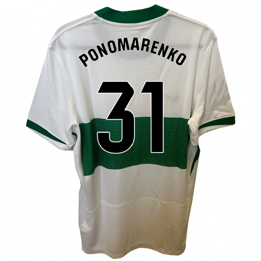 Danxen Donna Maglia Borys Ponomarenko #31 Bianco Verde Kit Gara Home 2025/26 Maglietta