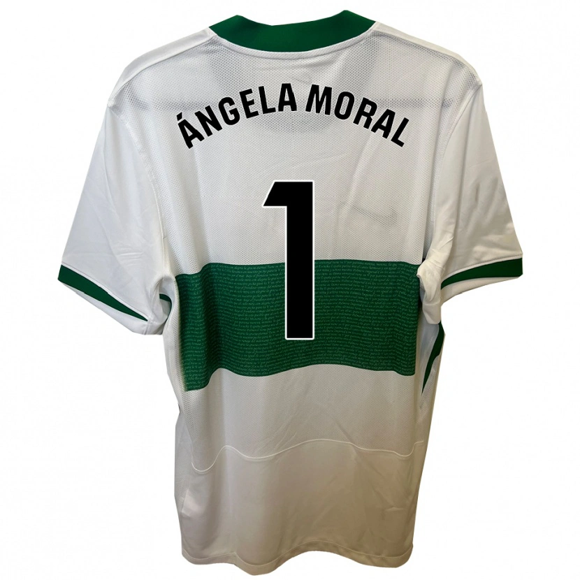 Danxen Donna Maglia Ángela Moral Ferrer #1 Bianco Verde Kit Gara Home 2025/26 Maglietta